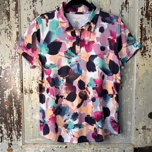 Tek Gear Golf/Tennis Multicolor Floral Shirt with short sleeves